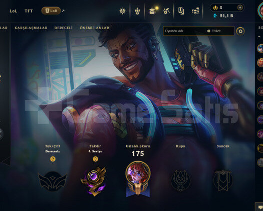 EUW 57 LEVEL HANDMADE MAİLLİ 21 SKİNLİ FRESH HESAP