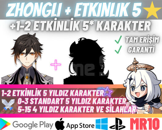 EU|MR10 Zhongli +Rastgele Etkinlik 5Yıldız Starter