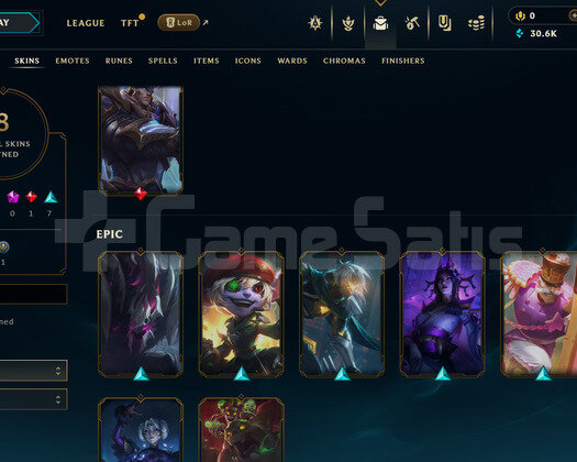 EUW Unranked | 8 Kostüm - 30K Mö | LoL Hesap
