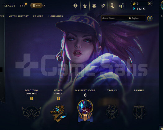 EUW Unranked | 6 Kostüm - 31K Mö | LoL Hesap