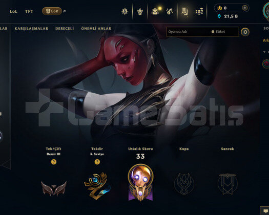 EUW 33 LEVEL HANDMADE MAİLLİ DEMİR 3 FRESH HESAP!!