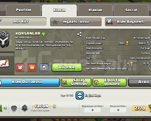 15 Level harika türk isimli klan