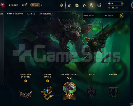 EUW Demir 4 | 21 Hero - 39K Mö | LoL Hesap