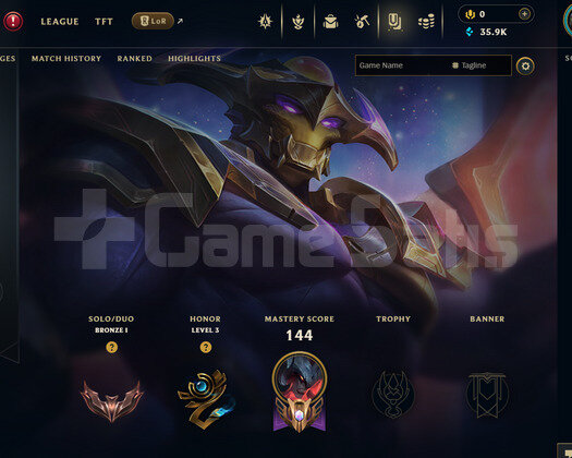 EUW Bronz 1 | 5 Kostüm - 35K Mö | LoL Hesap
