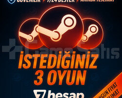 3 Tane İstediğiniz Oyun + Garanti