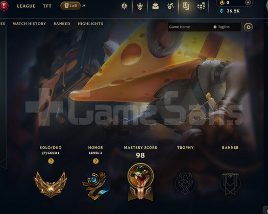 EUW Gold 1 | 6 Kostüm - 36K Mö | LoL Hesap