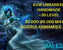 EUW UNRANKED HANDMADE 30K+ MÖ 30 Level