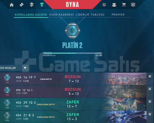 valorant fresh plat 2 hesap
