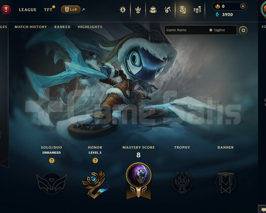 EUW Unranked | 4 Kostüm - 35 Hero | LoL Hesap