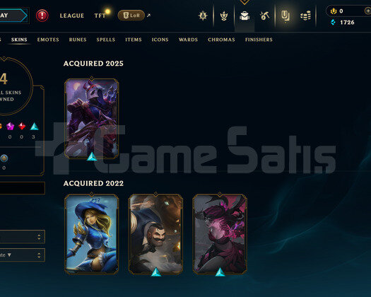 EUW Unranked | 4 Kostüm - 35 Hero | LoL Hesap