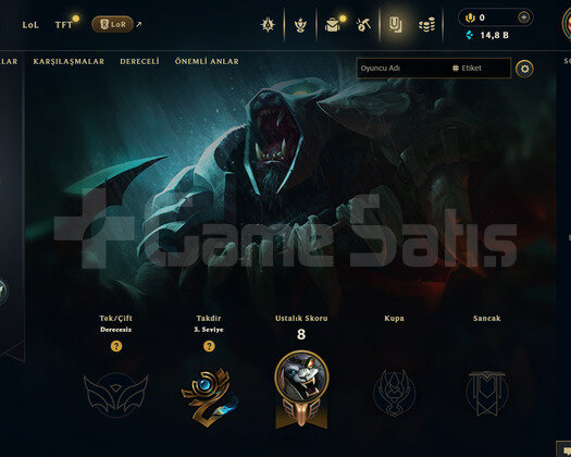 TR Unranked | 1 Kostüm - 22 Hero | LoL