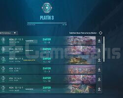 yüksek mmr plat3 hesab dolu