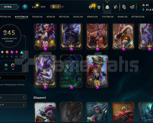 424 LEVEL / 245 SKİN / 171 HERO +MAİL +6400 SATIŞ