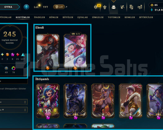 424 LEVEL / 245 SKİN / 171 HERO +MAİL +6400 SATIŞ