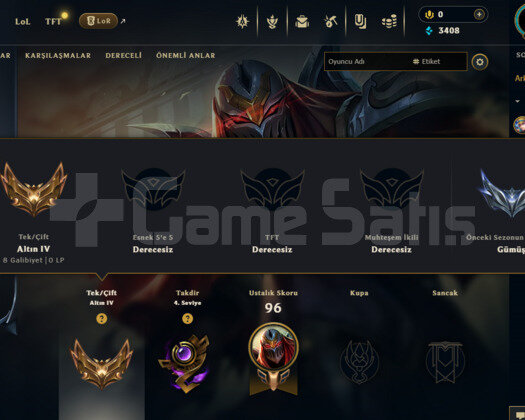 LOL/TR 3 SKİNLİ ÇITIRLIK FRESH GOLD HESAP