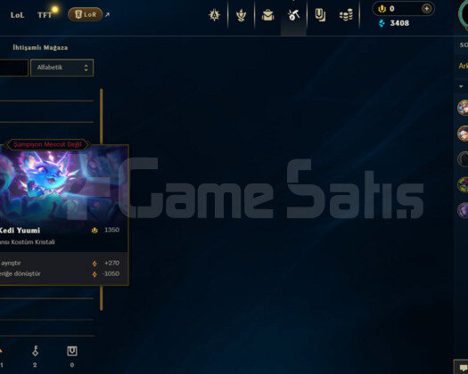 LOL/TR 3 SKİNLİ ÇITIRLIK FRESH GOLD HESAP