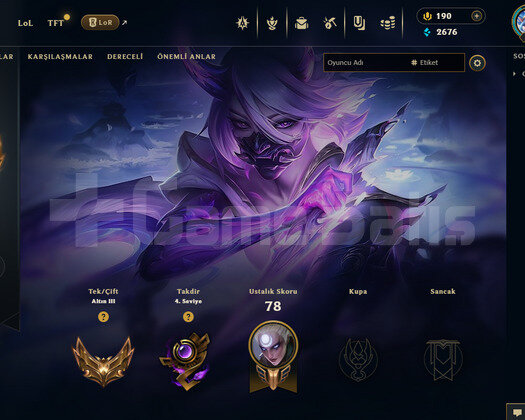 33 lvl Gold3 EFSANE HESAP