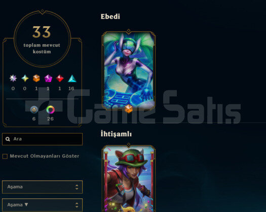 33 KOSTÜM 121 SEVİYE FENA HESAP
