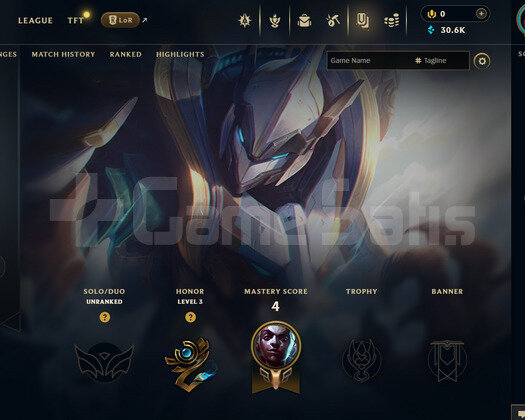 EUW Unranked | 4 Kostüm - 30K Mö | LoL Hesap