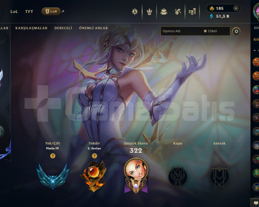 TR 249 LEVEL 69 SKİNLİ PLAT 4 YÜKSEK MMR MAİLLİ!!!