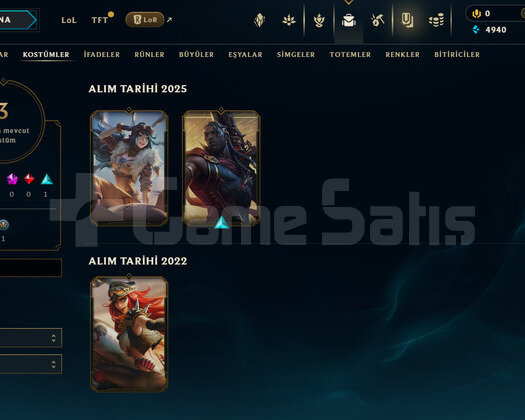 TR Unranked | 3 Kostüm - 24 Hero | LoL Hesap