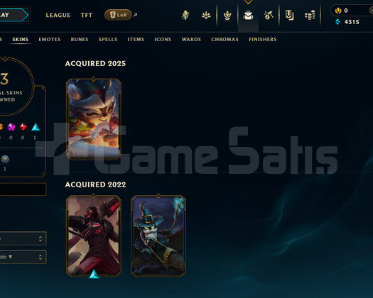 TR Unranked | 3 Kostüm - 25 Hero | LoL Hesap