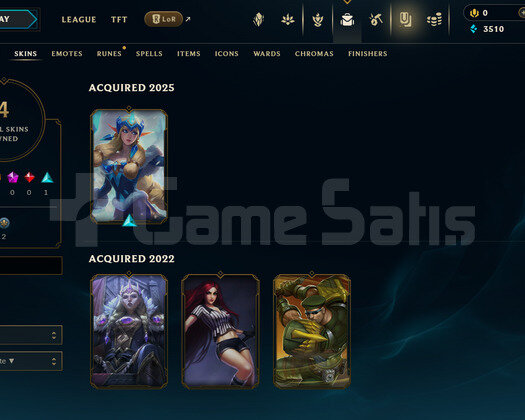 TR Unranked | 4 Kostüm - 26 Hero | LoL Hesap