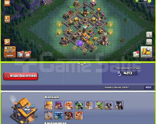 IDSİZ!! 2 ARKAPLANLI!! YAN KÖY MAX!! TH17 HESAP