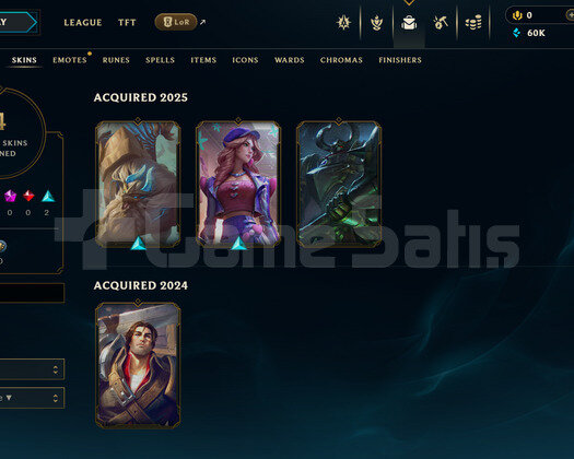 EUW Silver 1 | 4 Kostüm - 60K Mö | LoL Hesap