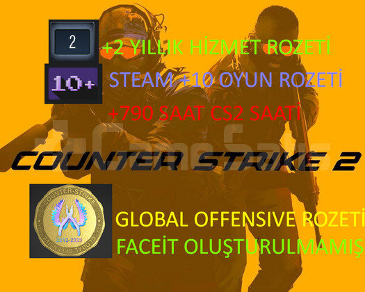 1 MADALYALI +790 SAATLİ FACEIT HAZIR CS PRIME