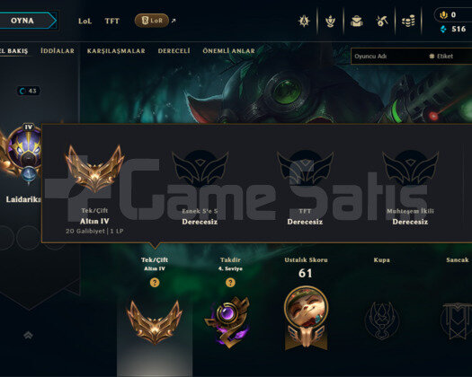 LEAGUE OF LEGENS EUW SMURF FRESH SATILIK HESAP
