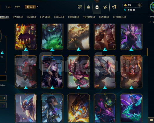 TR / 541 LEVEL / 133 SKİN / FUL HERO +100K ÖZ+MAİL