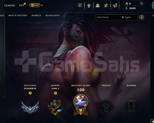 TR Silver 3 | 24 Hero | LoL Hesap