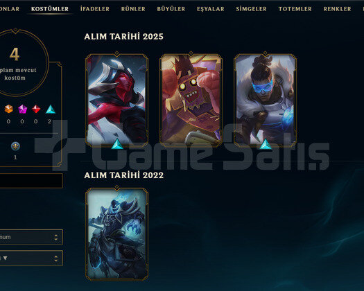 TR Unranked | 4 Kostüm - 25 Hero | LoL