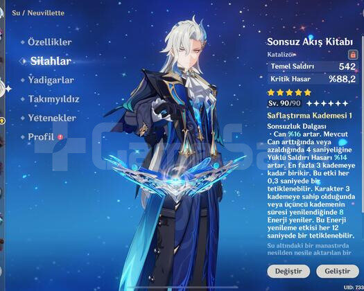 Genshin Impact Ar59 Fontaine karakteri dolu hesap