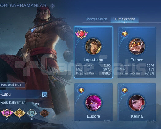 Mobile legends LAPU MAİNLİ HESAP