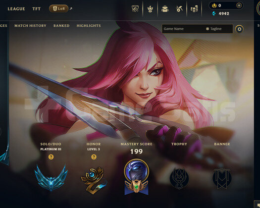 EUW Plat 3 | 8 Kostüm - 88 Hero | LoL Hesap