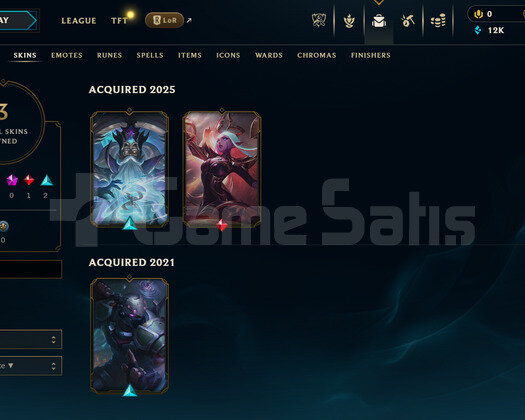 EUW Unranked | 3 Kostüm - 12K Mö | Dereceli Hazır