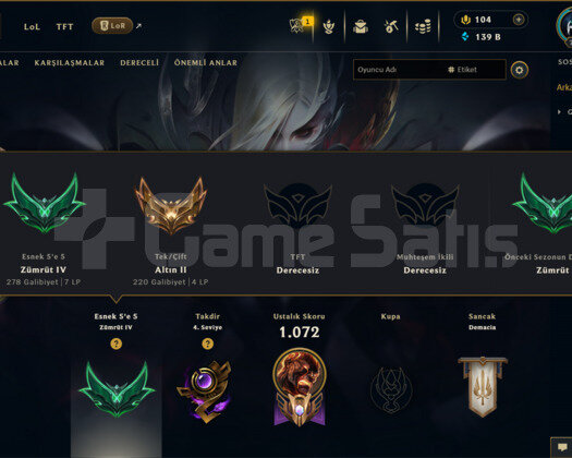 TR | 377 KOSTÜM 722 LVL 139K ÖZ DOLU MAİLLİ HESAP