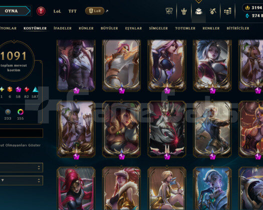 1091 SKIN / 58 İHTİŞAMLI / 3194 RP / KAÇMAZ FİYAT!