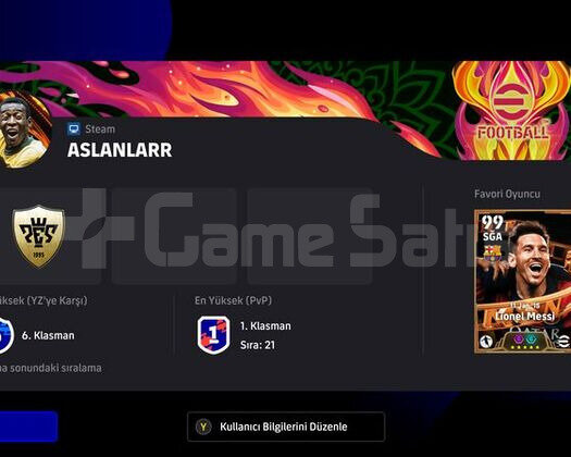 Efootball Satılık STEAM Hesabı 3245 KG li