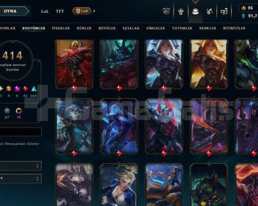 420 LEVEL / 414 SKIN / TFT DEĞERLİ / +MAIL / +TEL