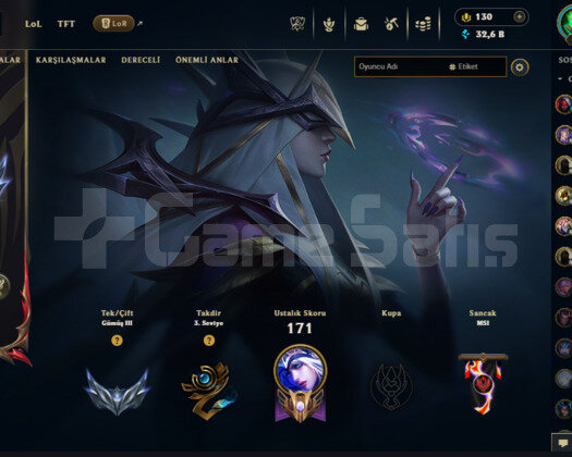 TR LoL Hesabı | 31 Skin | E-Posta Değiştirilebilir