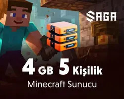 4 GB 5 Kişilik Minecraft Sunucu