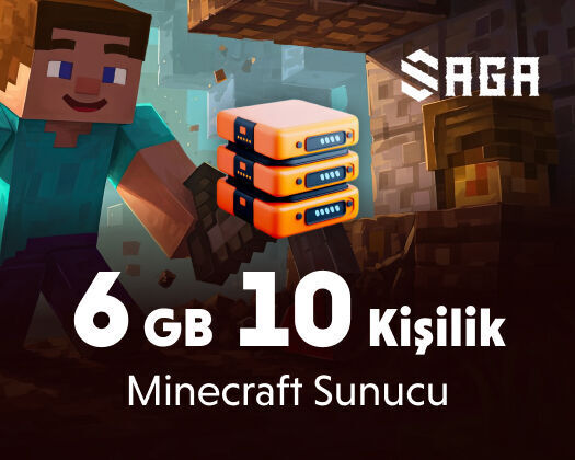 6 GB 10 Kişilik Minecraft Sunucu