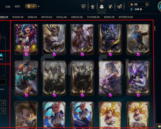EUW / 913 LEVEL / 467 SKIN / 19 İHTİŞAMLI / +MAIL