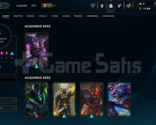 EUNE Unranked | 5 Kostüm - 13K Mö | LoL Hesap
