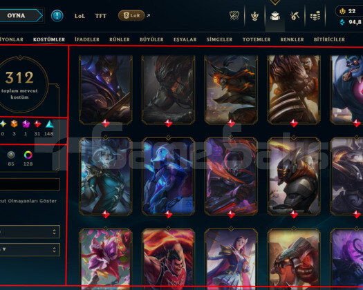 536 LEVEL / 312 SKIN / FULL HERO / +MAIL / KAÇMAZ!