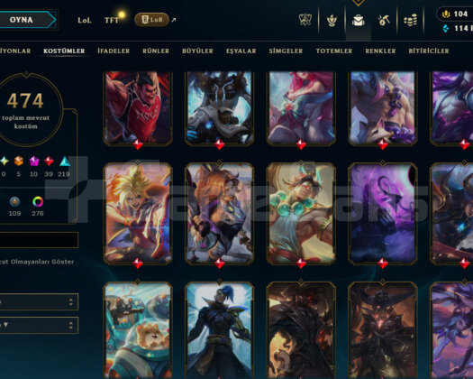 EUW / 1097 LEVEL / 474 SKIN / 10 İHTİŞAMLI / +MAIL