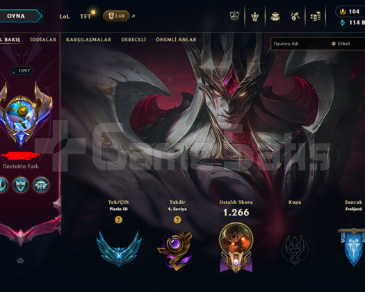 EUW / 1097 LEVEL / 474 SKIN / 10 İHTİŞAMLI / +MAIL
